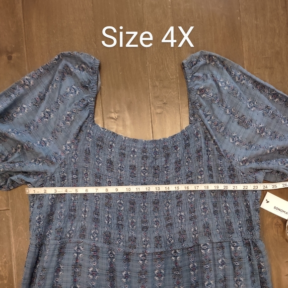 Sonoma Smocked Tiered Floral Print Midi Dress - Picture 11 of 14